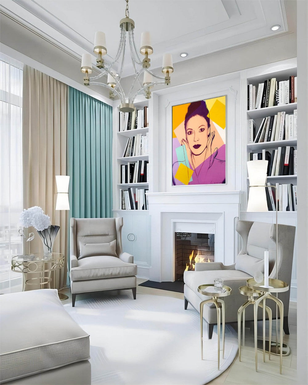 Artpnt Bold Pop Portrait - Colorful Modern Wall Art for Home Decor #BPP119