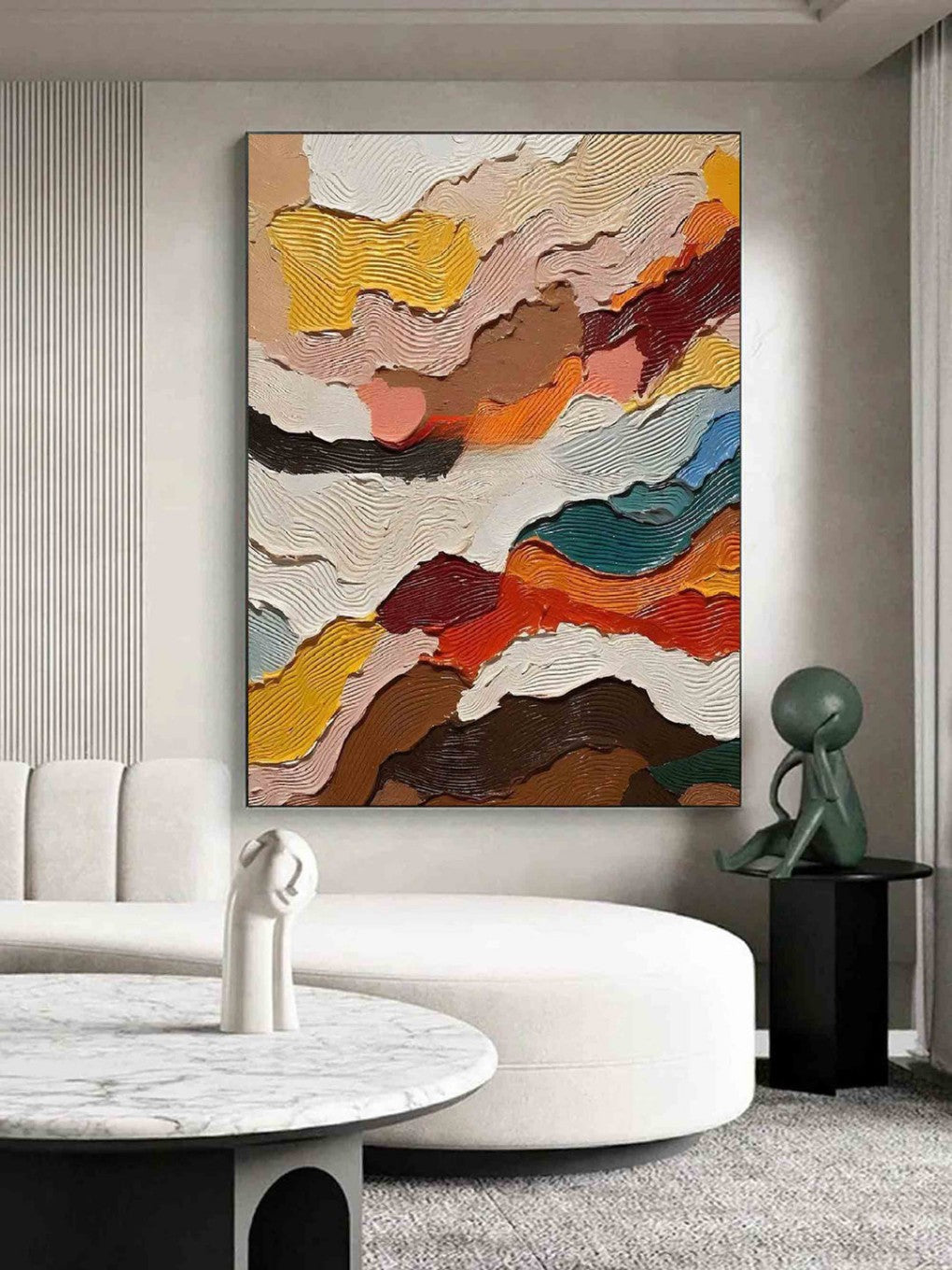 Artpnt Colorful Wall Art - Hand Painted Original Oil Painting #CP056
