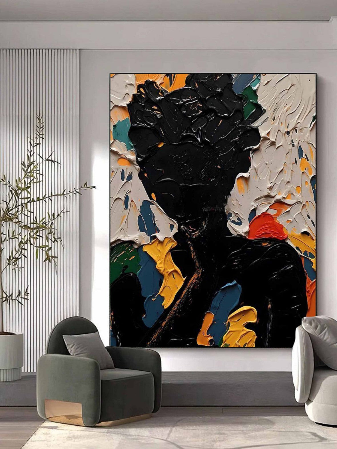 Artpnt Colorful Wall Art - Hand Painted Original Oil Painting #CP070