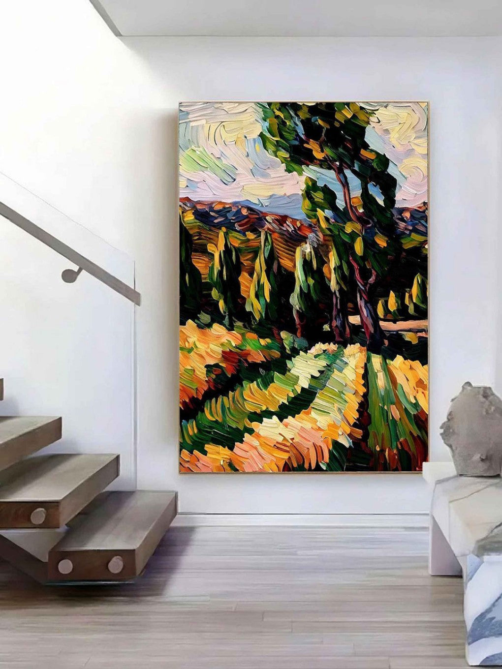 Artpnt Colorful Wall Art - Hand Painted Original Oil Painting #CP1041