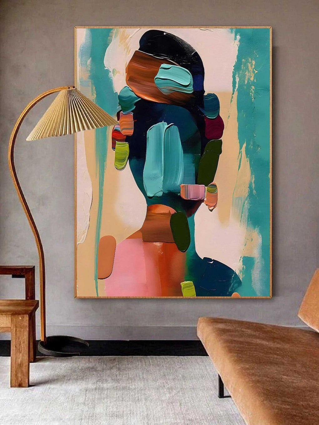 Artpnt Colorful Wall Art - Hand Painted Original Oil Painting #CP1045