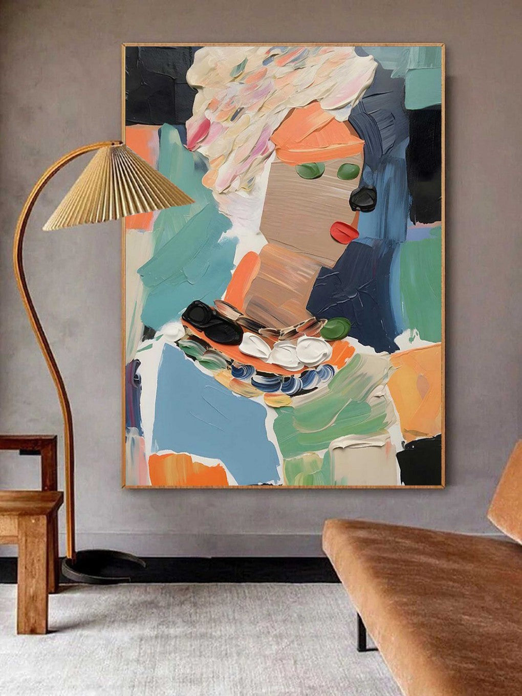 Artpnt Colorful Wall Art - Hand Painted Original Oil Painting #CP1049