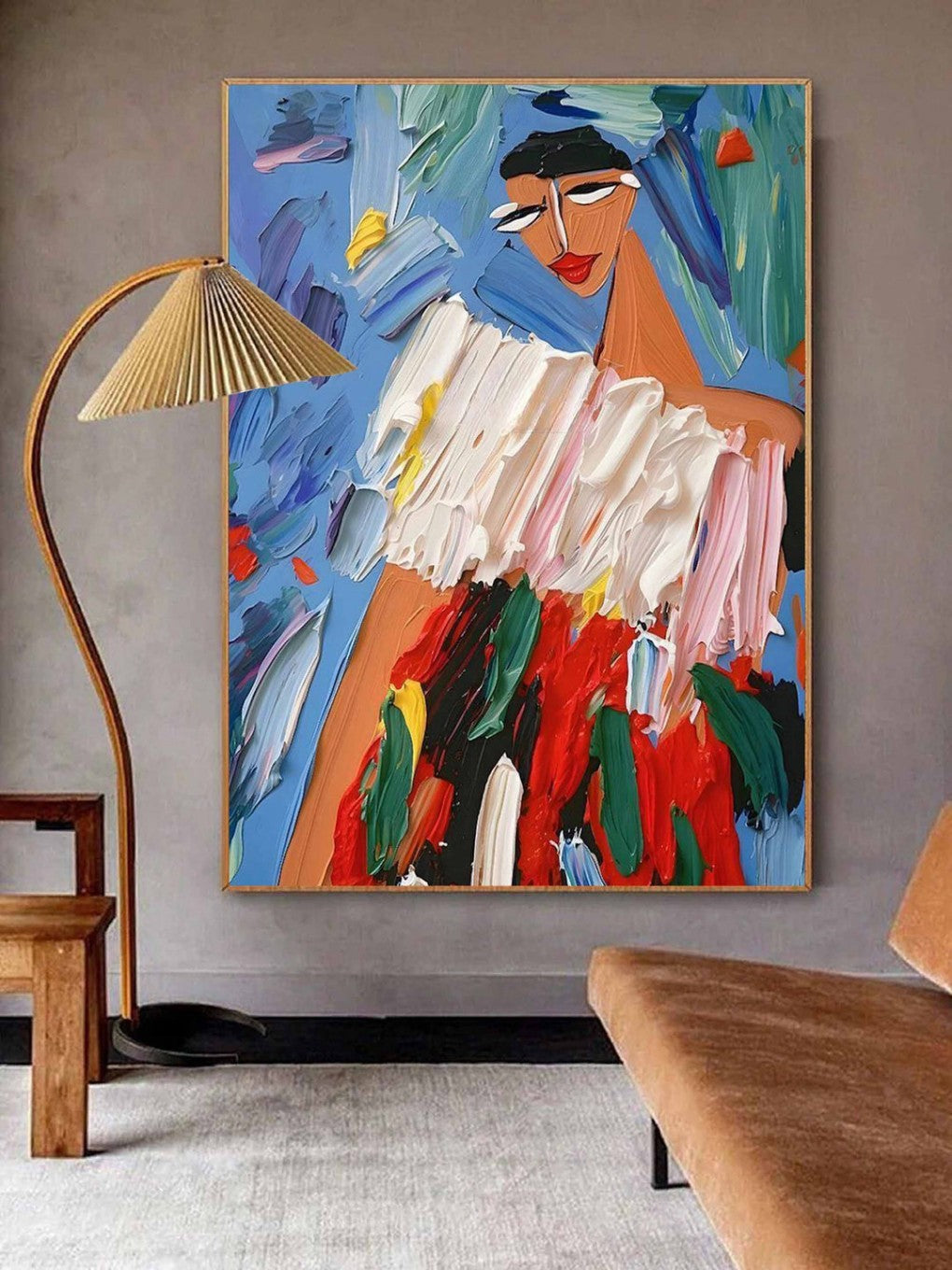 Artpnt Colorful Wall Art - Hand Painted Original Oil Painting #CP1051