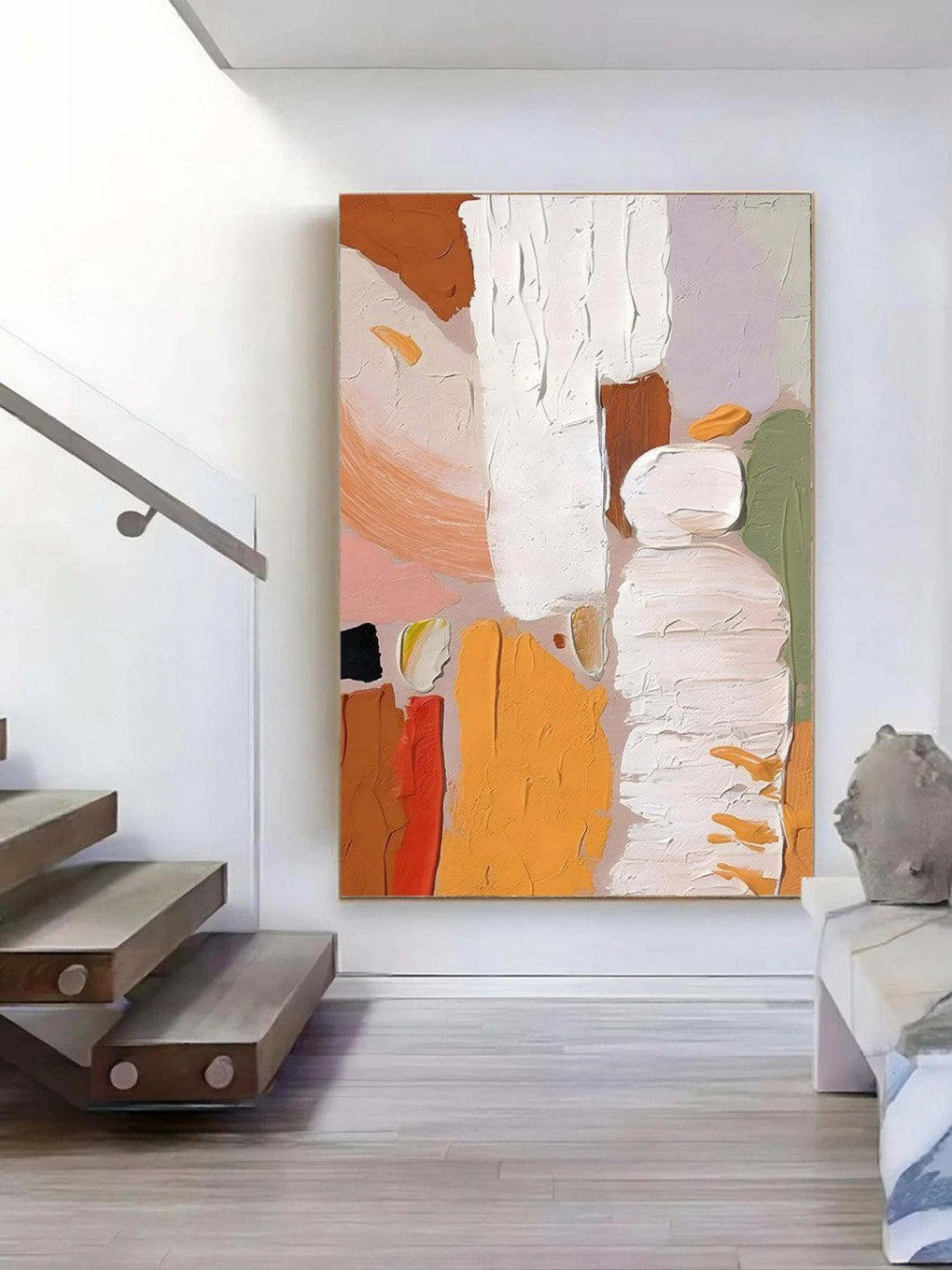 Artpnt Colorful Wall Art - Hand Painted Original Oil Painting #CP1052