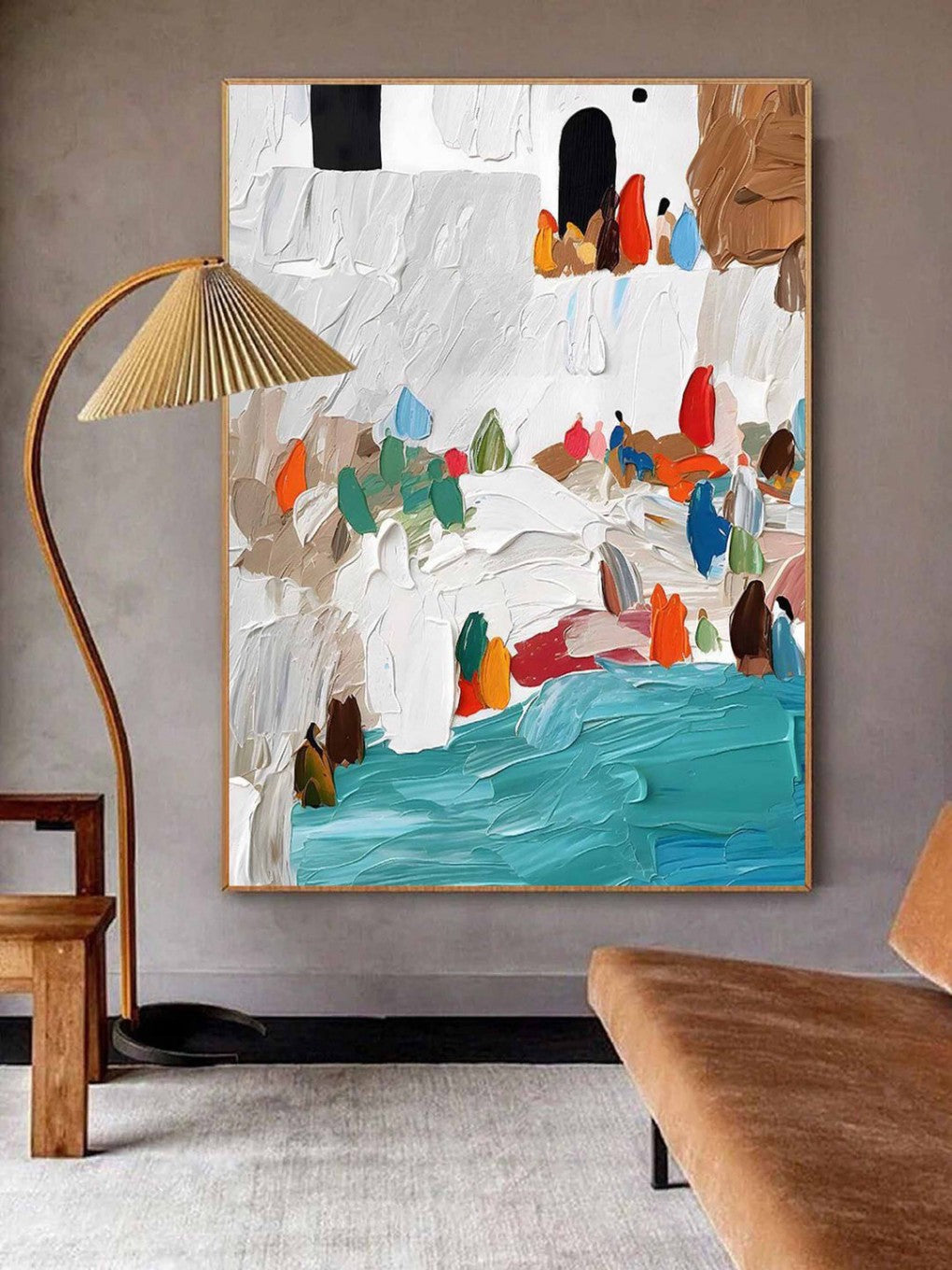 Artpnt Colorful Wall Art - Hand Painted Original Oil Painting #CP1054