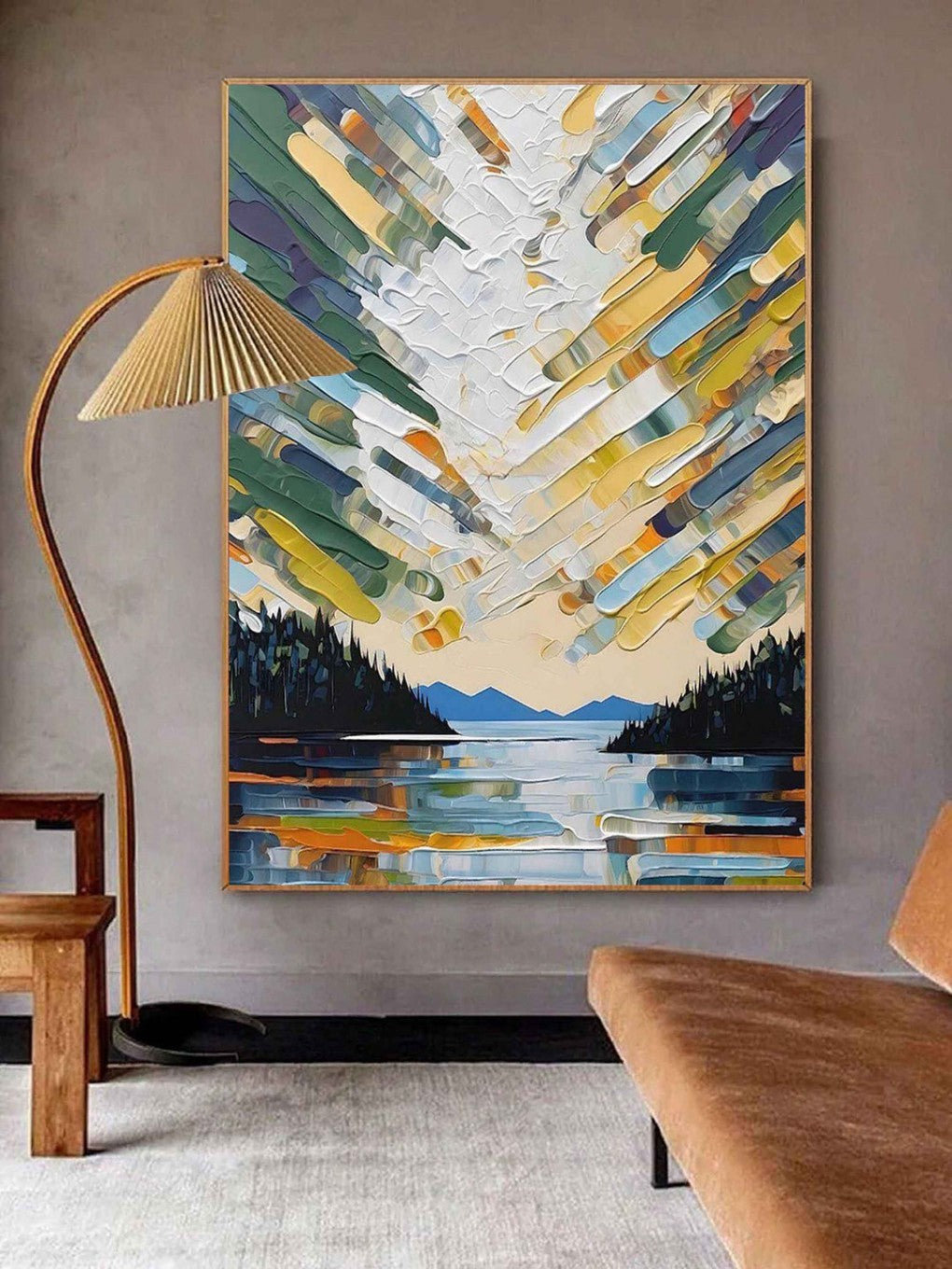 Artpnt Colorful Wall Art - Hand Painted Original Oil Painting #CP1055