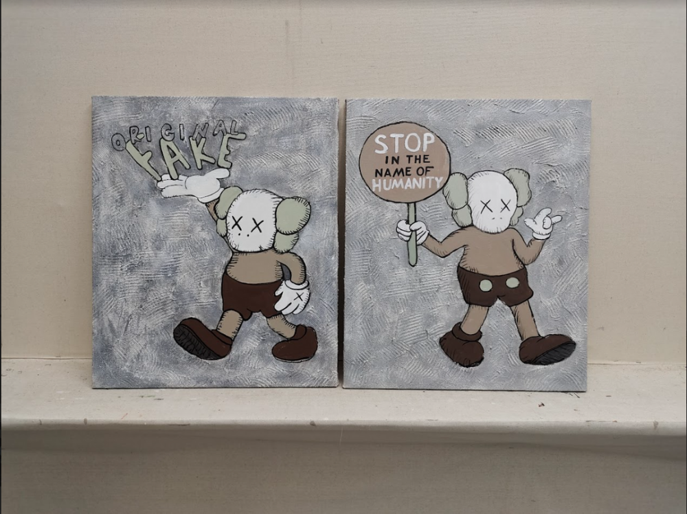 Artpnt Urban Pop Icons - Original Hand Painted Pop Art for Home Decor #AUP1024