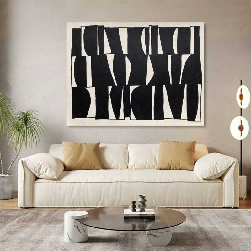 Artpnt Wabi-Sabi black and white abstract painting #WSW0207