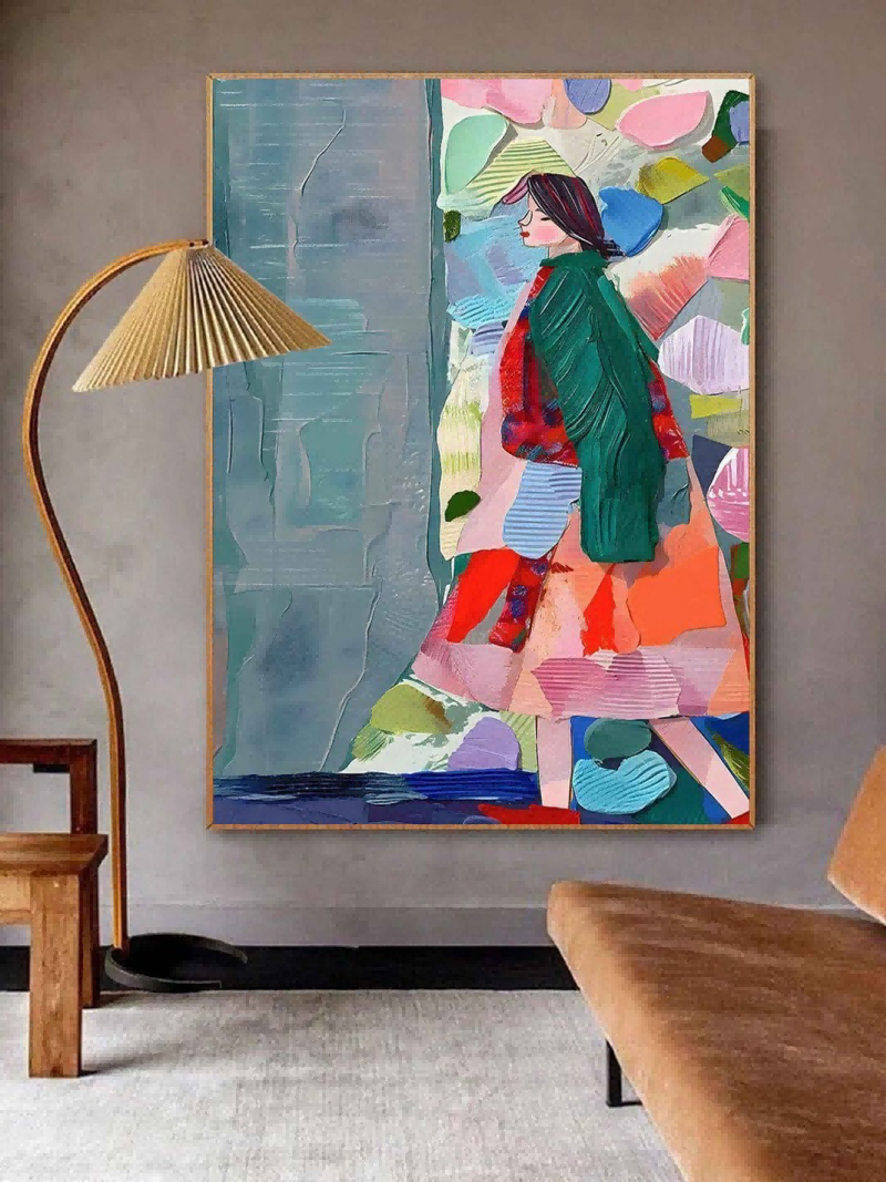 Artpnt Colorful Wall Art - Hand Painted Original Oil Painting #CP063