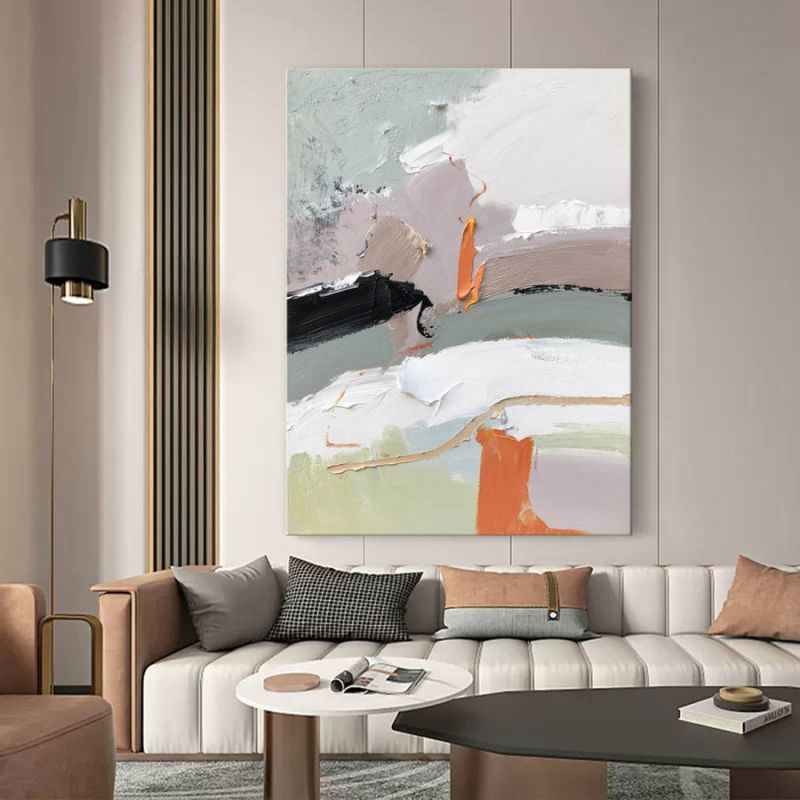 Artpnt Colorful Wall Art - Hand Painted Original Oil Painting #CP1003