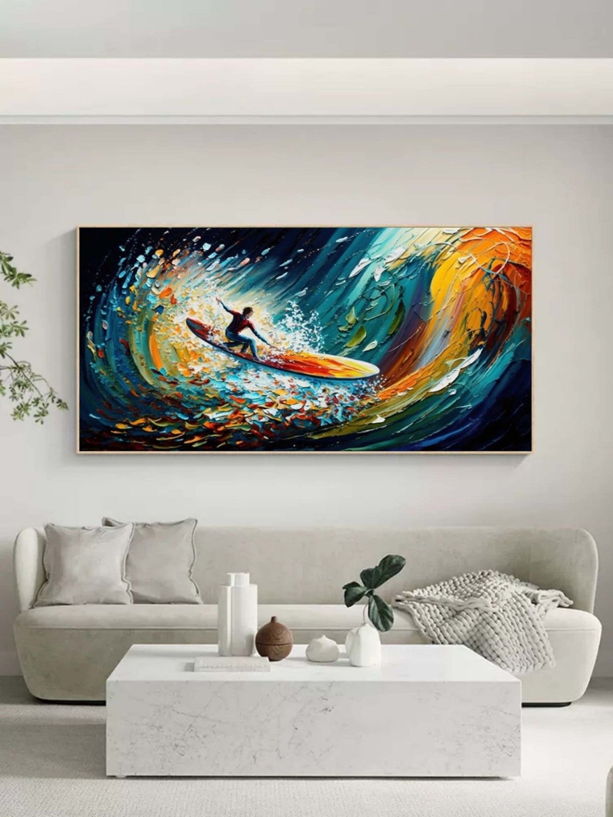 Artpnt Colorful Wall Art - Hand Painted Original Oil Painting #CP033