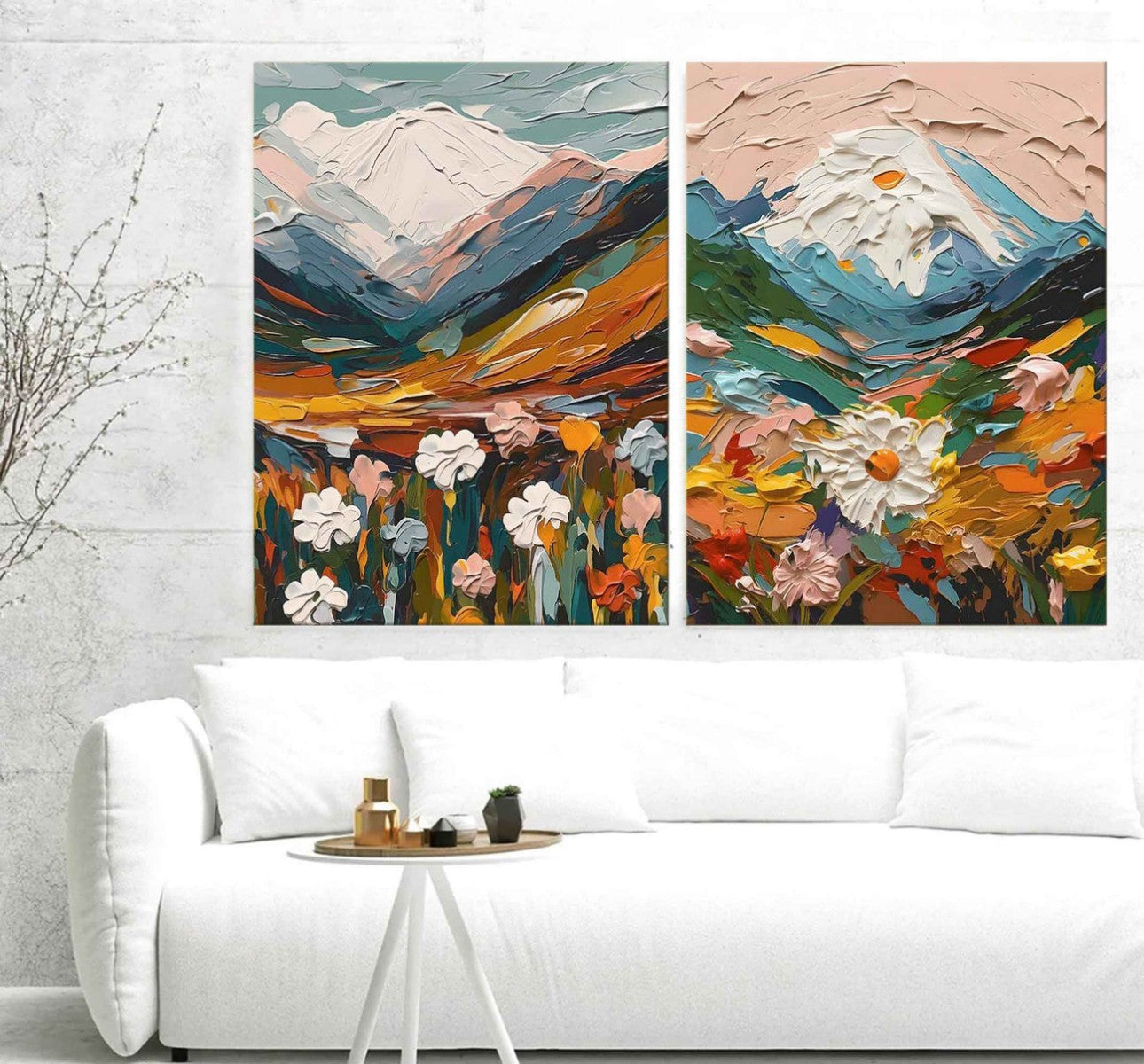 Artpnt Colorful Wall Art - Hand Painted Original Oil Painting #CP073