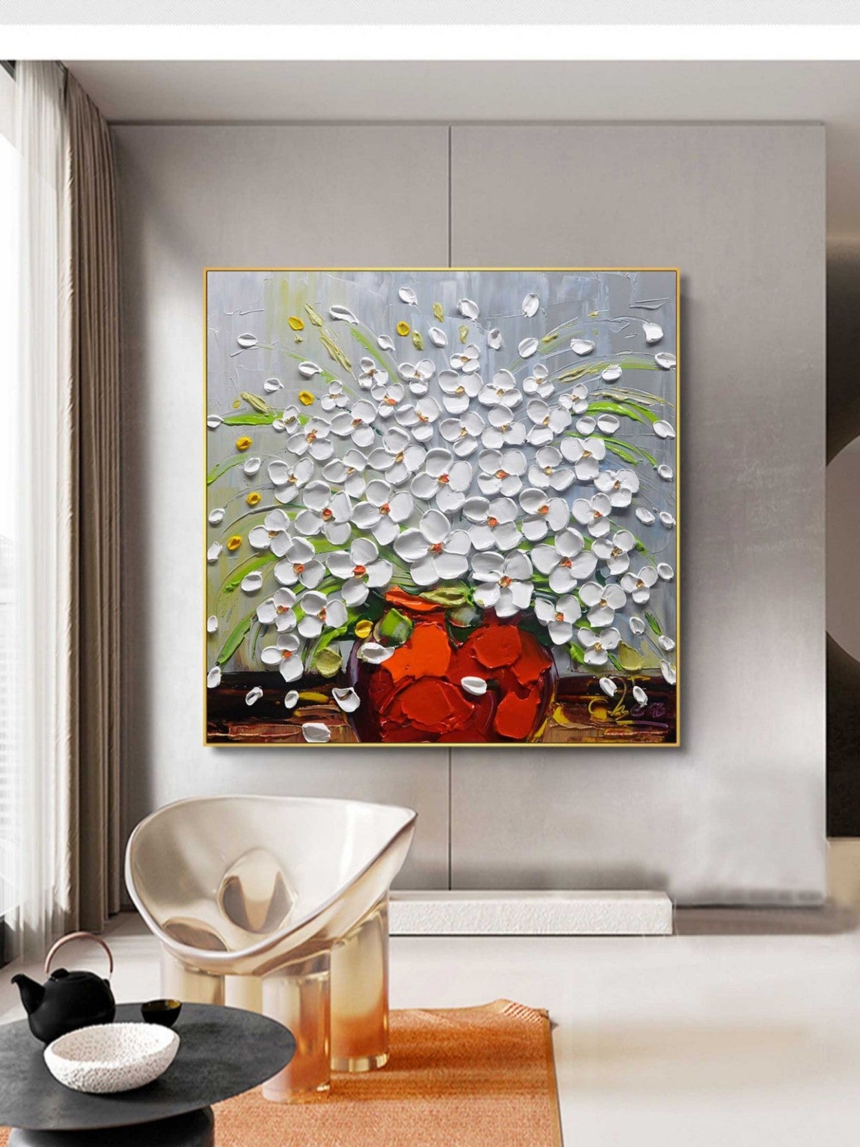 Artpnt Colorful Wall Art - Hand Painted Original Oil Painting #CP017