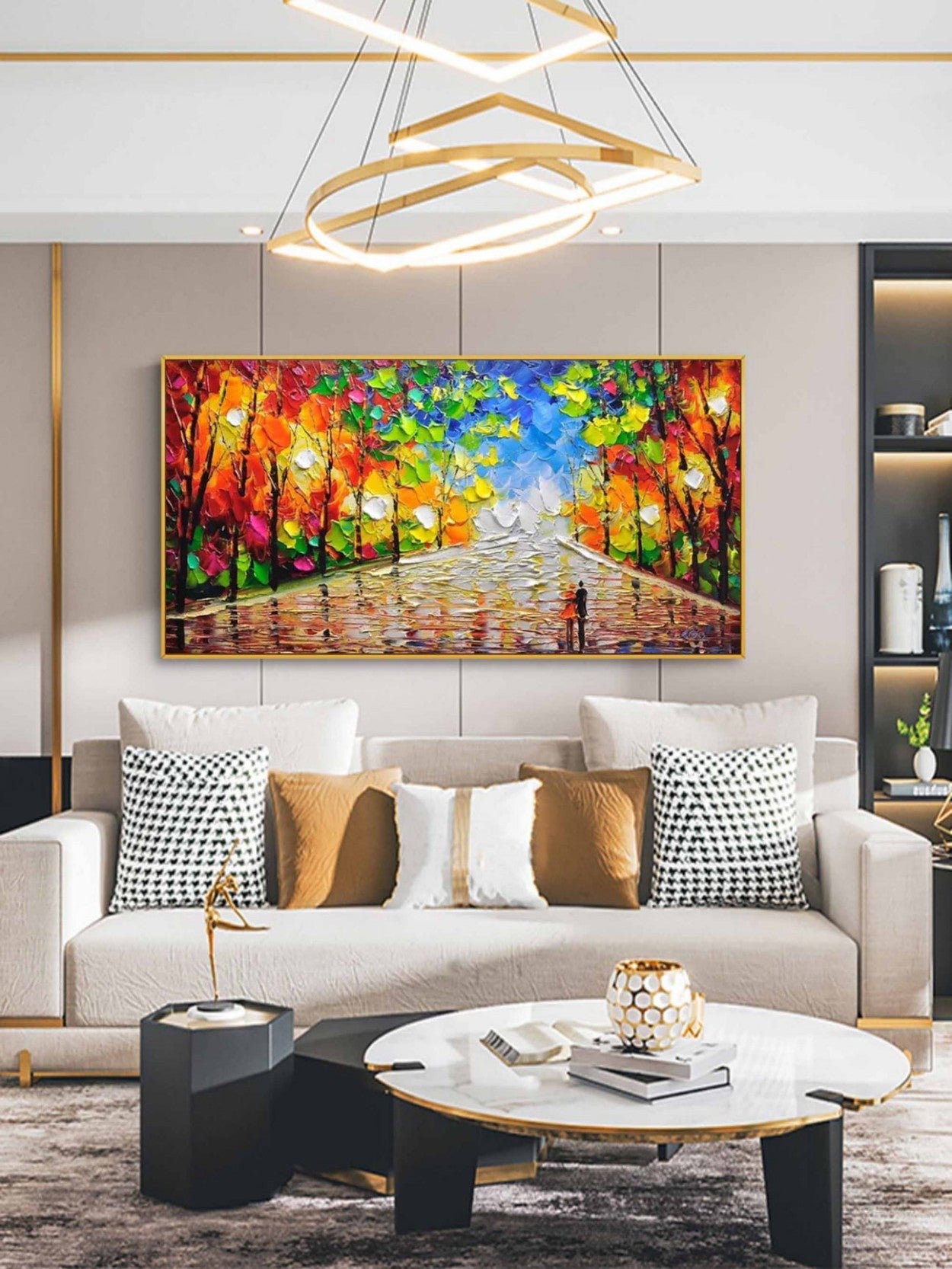 Artpnt Colorful Wall Art - Hand Painted Original Oil Painting #CP020