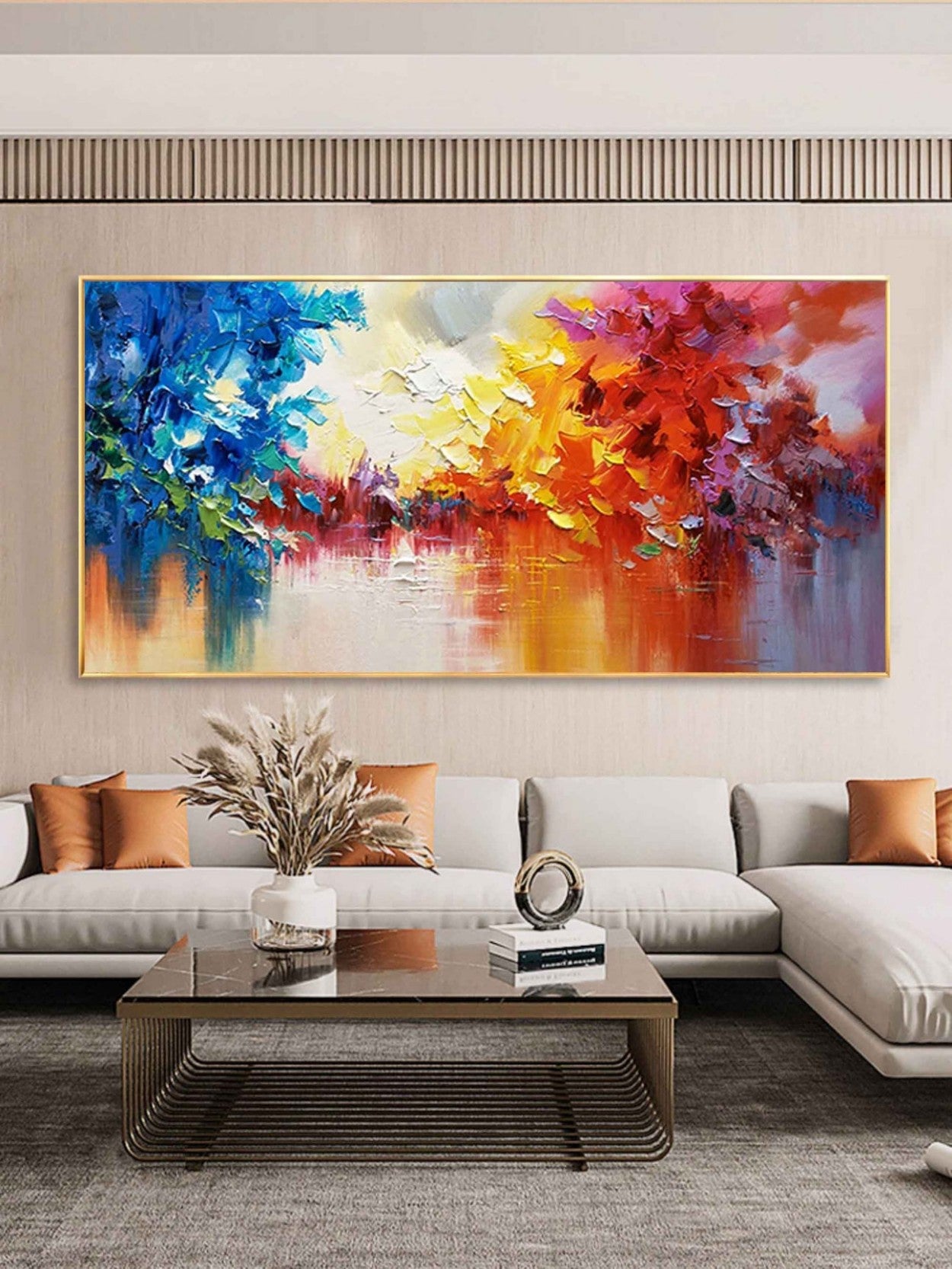 Artpnt Colorful Wall Art - Hand Painted Original Oil Painting #CP022